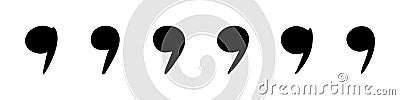 Doodle quotation mark. Hand drawn comma set for speech bubble. Vector apostrophe icon for conversation. Sketch scribble Vector Illustration