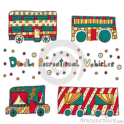 Doodle recreational vehicles-9 Cartoon Illustration