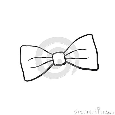 Doodle of retro bow tie Vector Illustration