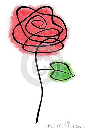 Doodle Rose Stock Photo