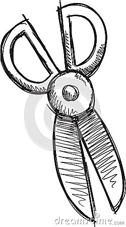 Doodle Scissors Vector Vector Illustration