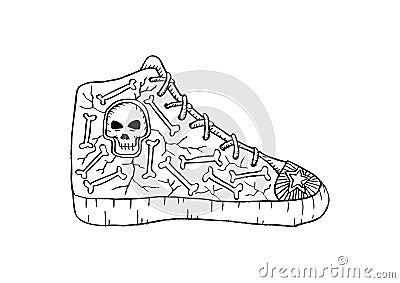 Doodle Shoes Cartoon Illustration