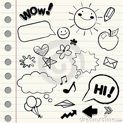 Doodle/ sketch icons Vector Illustration