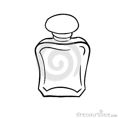 doodle sketch perfume bottle, illustration of aroma bottle, icon. Vector Illustration
