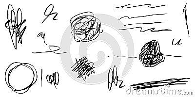 Doodle sketchy pen and scrible isolated on white background .vector illustration Vector Illustration