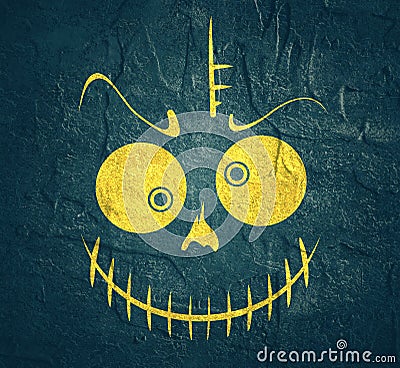 Doodle Skull with Evil Laugh Stock Photo