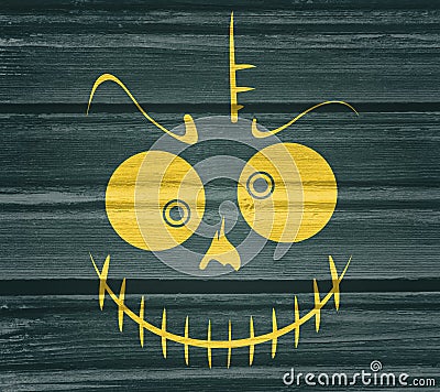 Doodle Skull with Evil Laugh Stock Photo