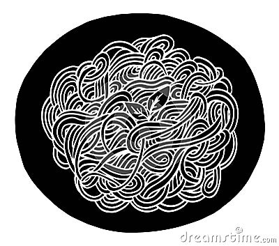 Doodle spaghetti hand drawing Stock Photo