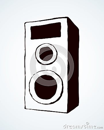 Doodle speaker illustration on white background Vector Illustration