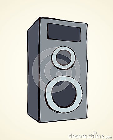 Doodle speaker illustration on white background Vector Illustration