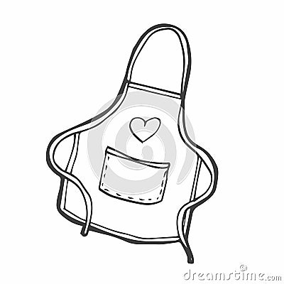 Doodle Sticker Cooking Chef Apron Vector Illustration