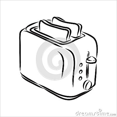 Doodle style breakfast toaster illustration in vector format. Vector Illustration