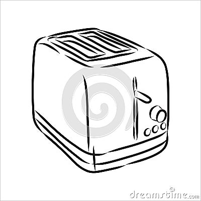 Doodle style breakfast toaster illustration in vector format. Vector Illustration