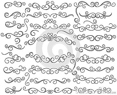 Doodle Style Hand Drawn Vector Flourishes and Frame with Heart Vector Illustration