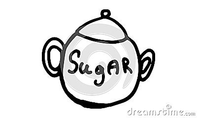 Doodle sugar bowl illustration Vector Illustration