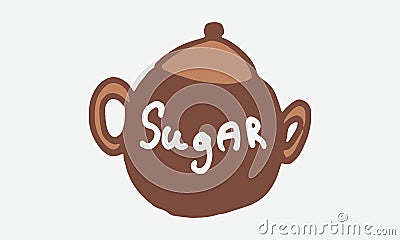 Doodle sugar bowl illustration Vector Illustration