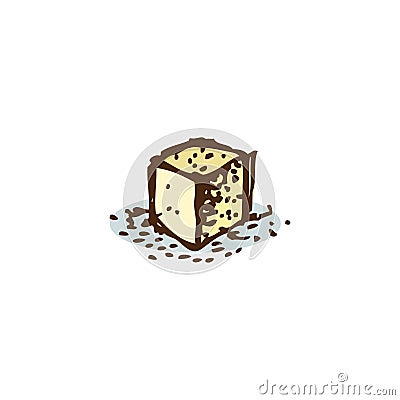 Doodle Sugar Cube Vector Illustration