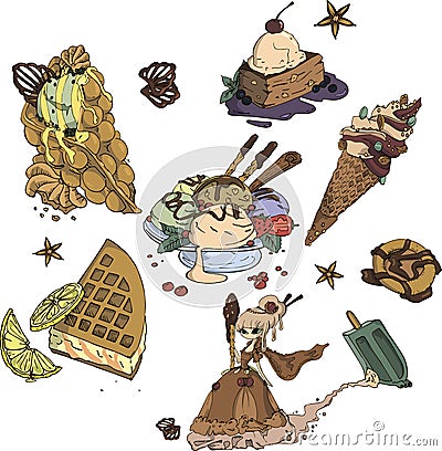 Cartoon Sweet Stuff Stock Photo