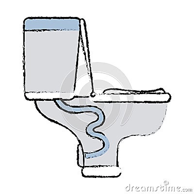 Doodle toilet plumbing equipment service repair Vector Illustration