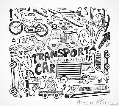 Doodle transport element Vector Illustration