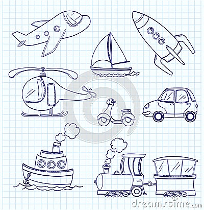 doodle transport. vector Vector Illustration