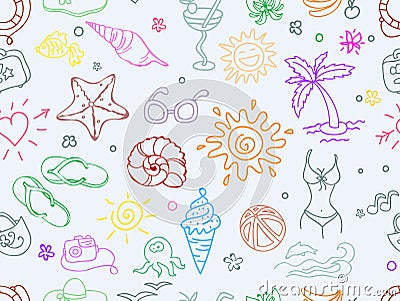 Doodle travel pattern Vector Illustration