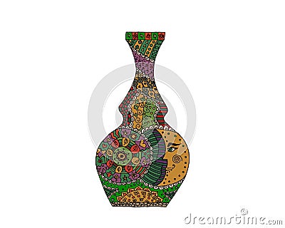 Doodle vase. Vector Illustration