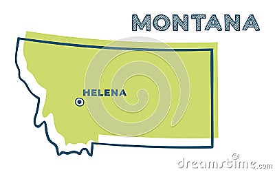 Doodle vector map of Montana state of USA Vector Illustration