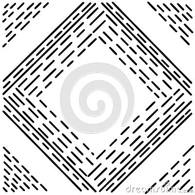 Doodle vector pattern black lines line segments hand-drawn pattern, dashed dotted grid, dash black lines on white Vector Illustration