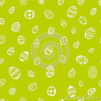 Doodle vector seamless pattern Easter Egg. Vector Illustration