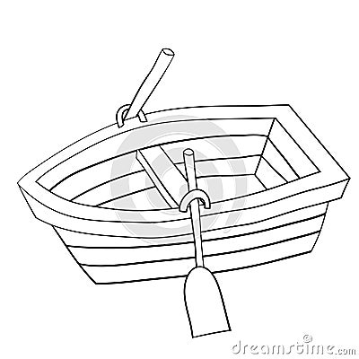 Doodle of Wooden Row Boat Vector Illustration