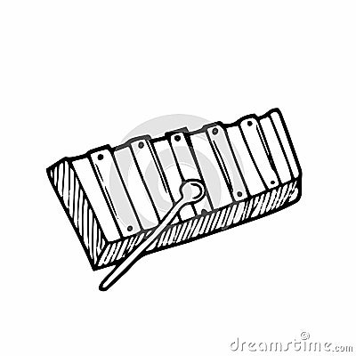 Doodle xylophone illustration. Toy xylophone in vector Vector Illustration