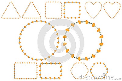 Doodle yellow dandelion wreath for decorative design. Vector Illustration