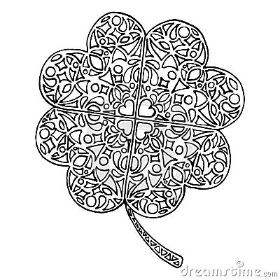 Doodle zentangle clover shamrock Saint Patrick's Day vector isolated Vector Illustration