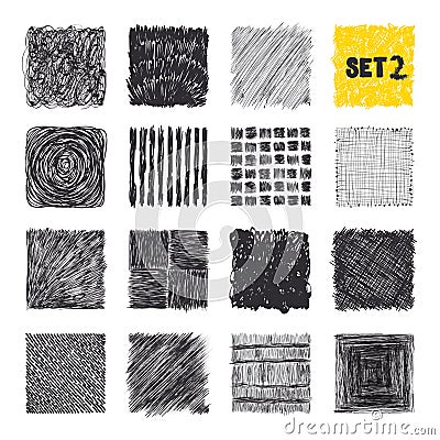 Doodles set. Scribble collection. Ink sketches. Scrawl elements. Notebook abstract drawing for your design. Simple illustration Cartoon Illustration