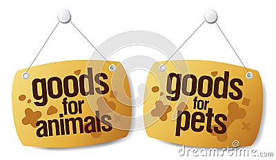 Doods for pets signs Vector Illustration