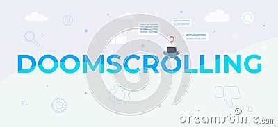 Doomscrolling or doomsurfing concept vector illustration Vector Illustration