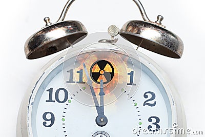 doomsday clock being close to apocalypse time Stock Photo