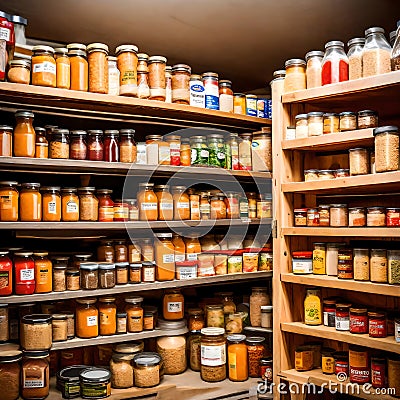 Doomsday preppers food pantry - ai generated image Stock Photo