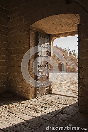 Door in the Alcazaba Stock Photo