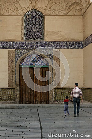 Door from the Alighapoo entrance in Qazvin Editorial Stock Photo