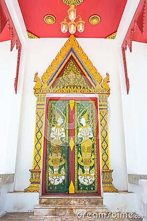 The door of asia temple thailand Stock Photo