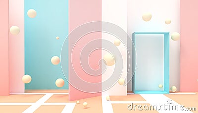 Door Blue modern ideas of Happiness Minimal idea space room creative and Geometric shapes Abstract Background Inspiration Stock Photo