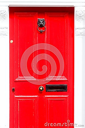 Door with bronze ornaments Stock Photo