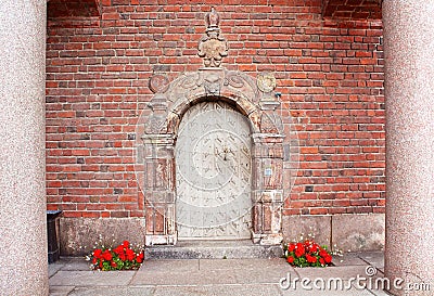 Door of the building of a City Hall, Stockholm Stock Photo