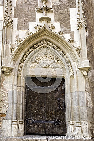Door - castle in Romania Stock Photo
