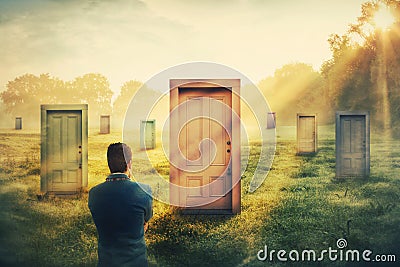 Door choice Stock Photo