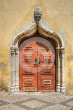 Door Church in Moura Stock Photo