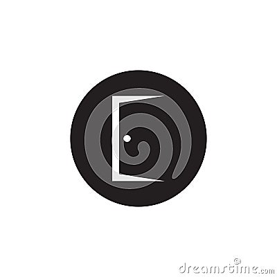 Door circle icon Vector Illustration