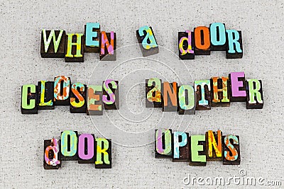 Door closes opens life opportunity Stock Photo